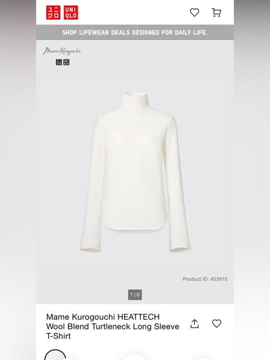 Uniqlo Tops - Uniqlo Kurogouchi heatteck Women’s wool blend Cream Turtleneck Long-Sleeve Top